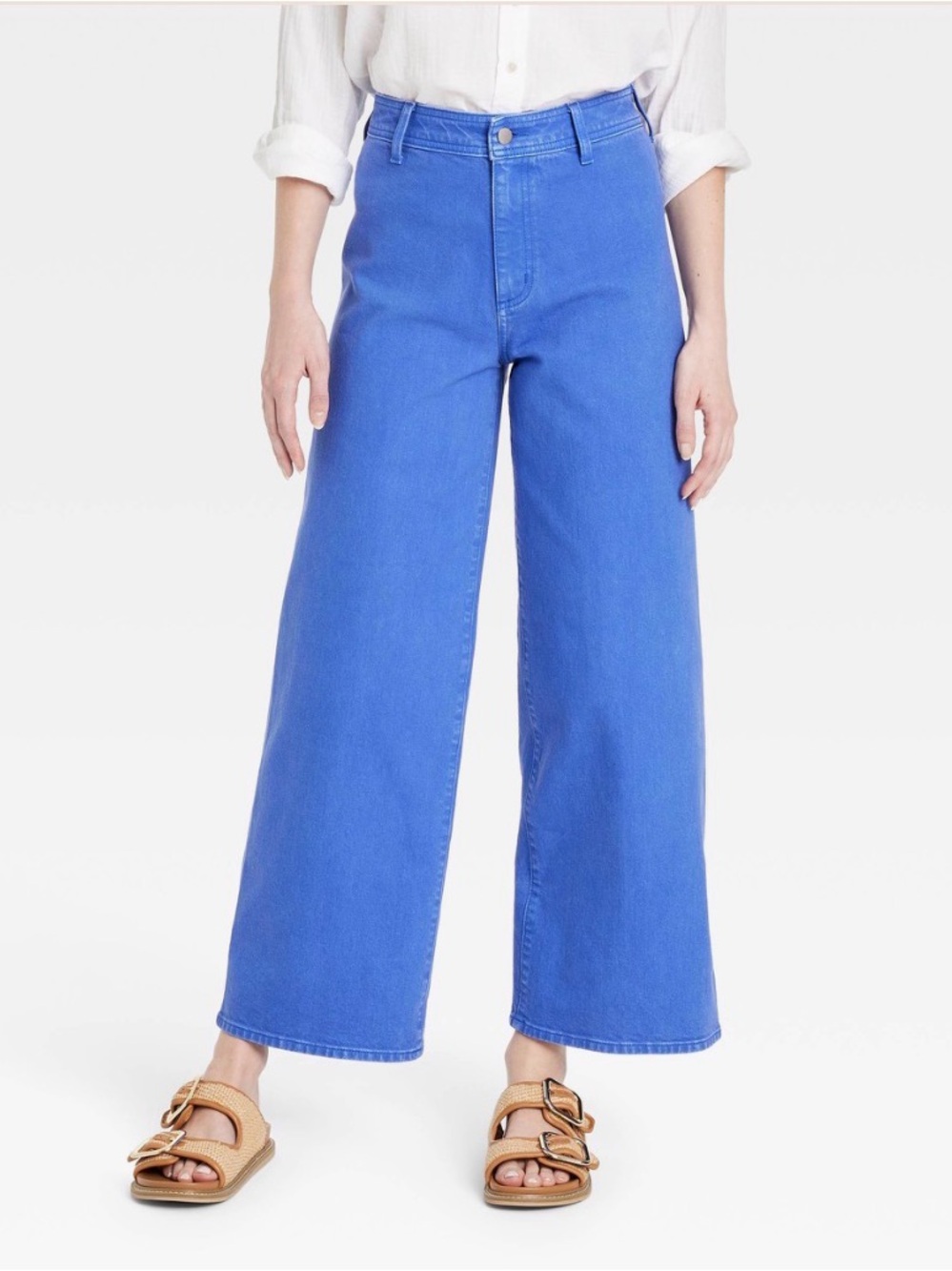 Universal Thread Women's High-Rise Sailor Wide Leg Ankle Jeans - Blue